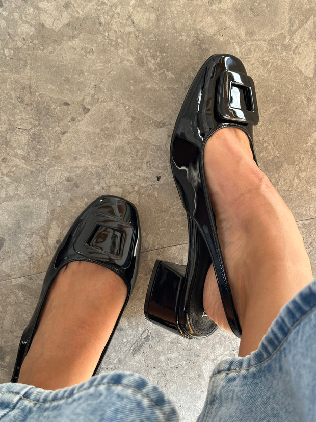 Mia Heels Square Tacón mini Negro