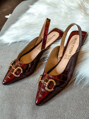 Gia Slingback Coco Wine Flats