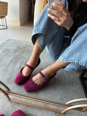 Mary Jane Suede Vino Balerinas
