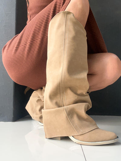 Long Hood Camel Boots