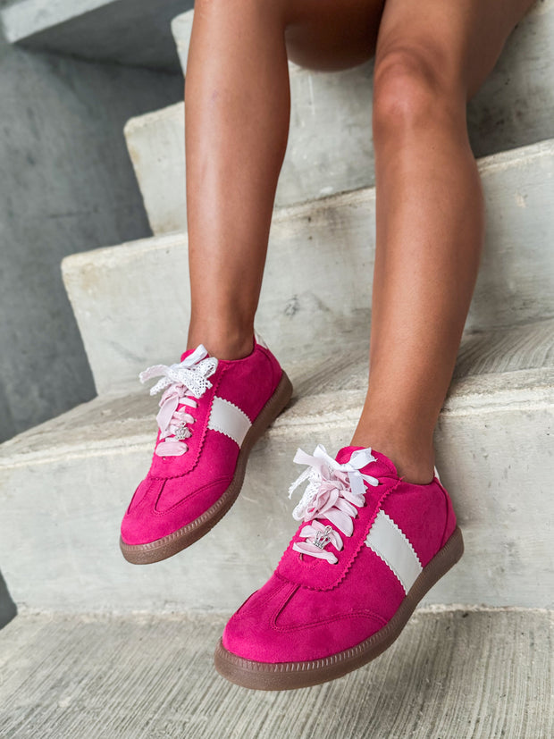 Zebra Pink Charms Sneakers