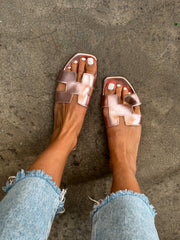 Hera Soft Metallic Pink Sandals