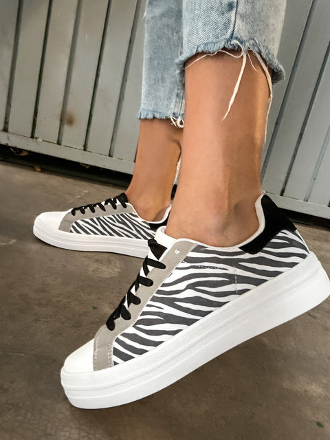 Zoo Zebra White Sneakers