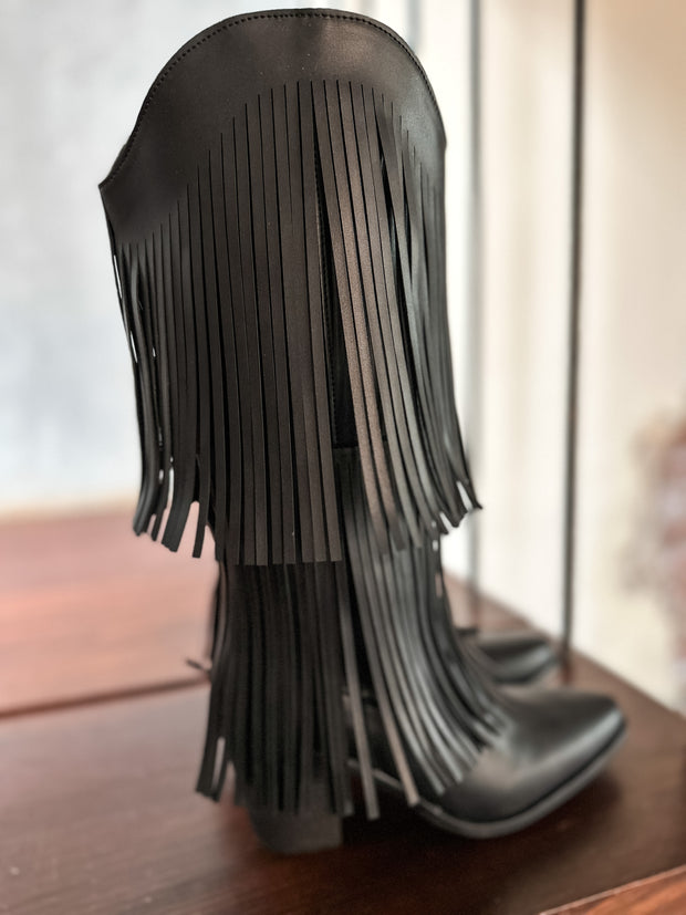 Fringe Black Boots