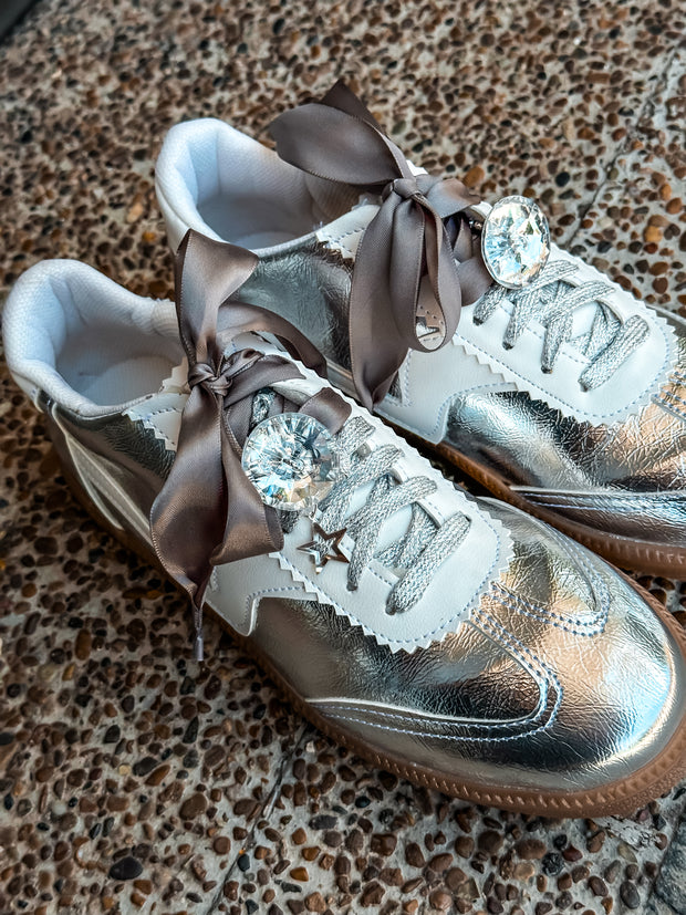 Zebra Charming Silver Sneakers