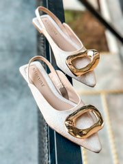 Lisboa Linen Slingback Flats