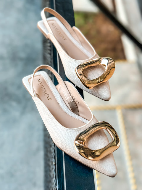 Lisboa Linen Slingback Flats