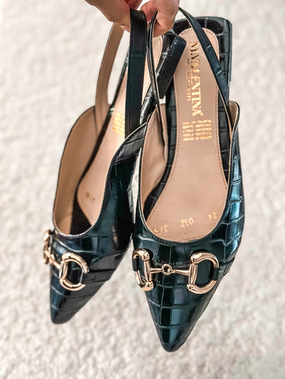 Gia Slingback Coco Black Flats