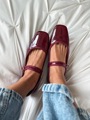 Mary Jane Charol Burgundy Flats