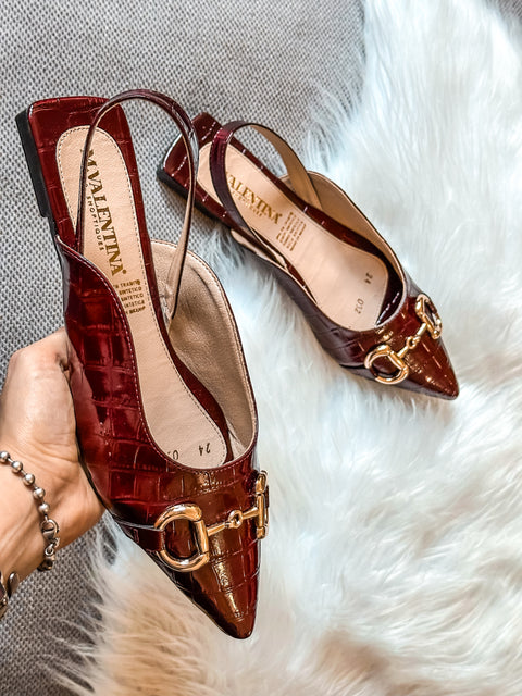 Gia Slingback Coco Wine Flats