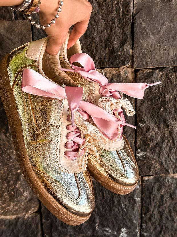 Zebra Charming Gold Sneakers