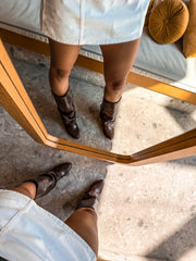 Slouchy Padlock Boots Chocolate Cortas