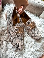 Ina Gold Snake Flats