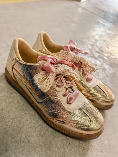 Zebra Charming Gold Sneakers