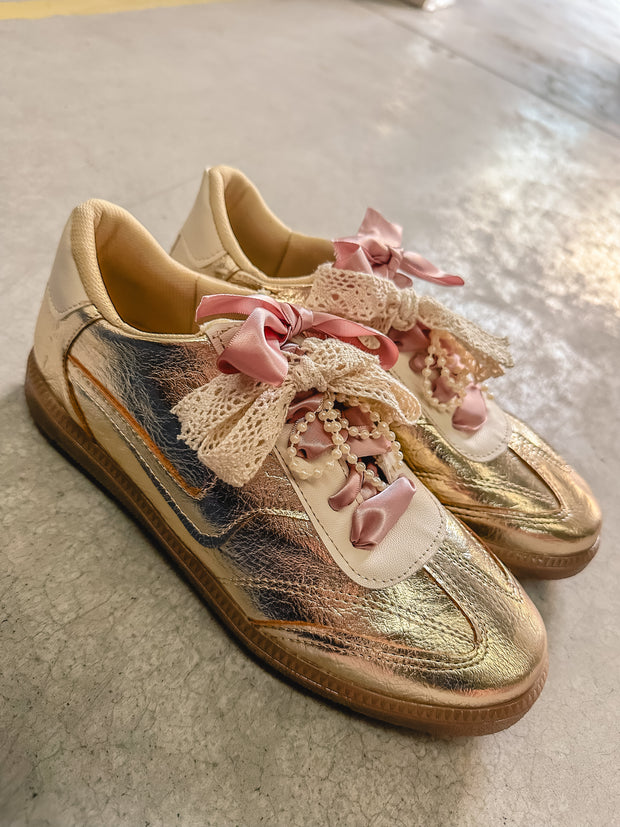 Zebra Charming Gold Sneakers