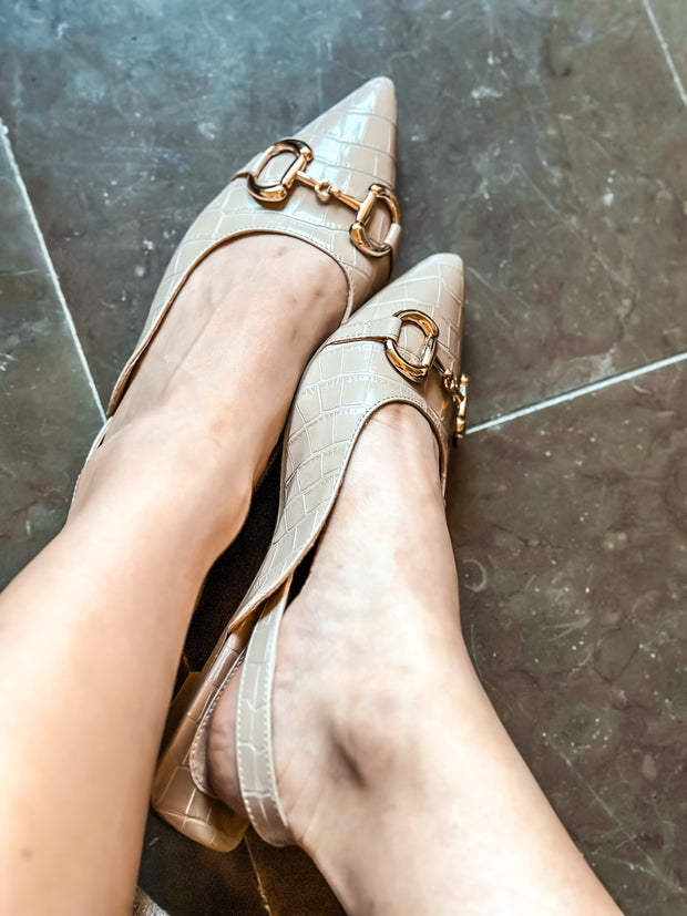 Gia Slingback Coco Nude Flats