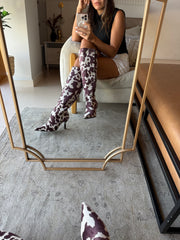 Greta Cow Print boots