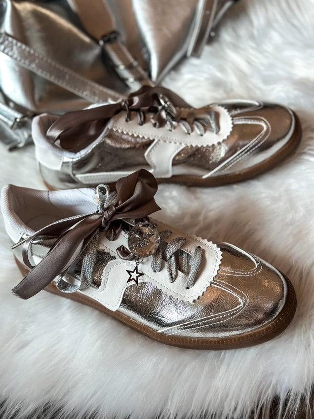 Zebra Charming Silver Sneakers