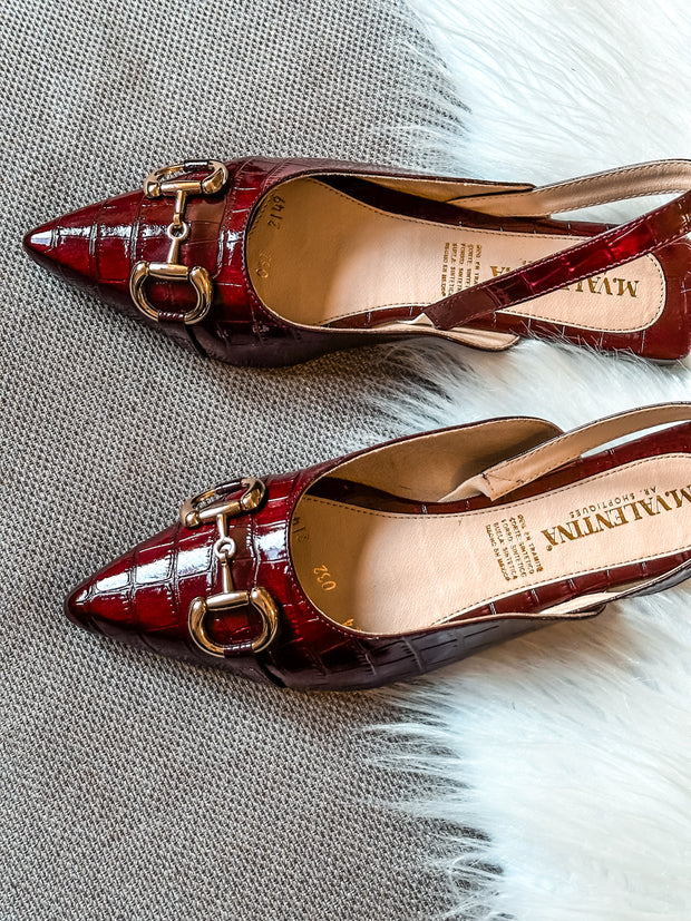 Gia Slingback Coco Wine Flats