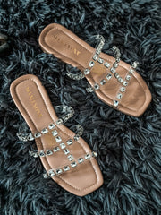 Hawaii Diamond Stones Nude Sandals