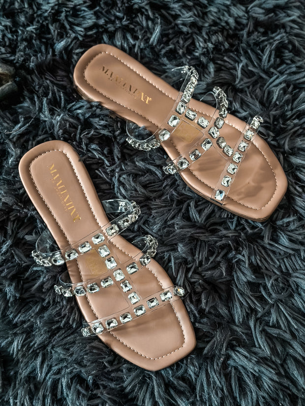 Hawaii Diamond Stones Nude Sandals