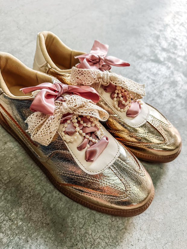 Zebra Charming Gold Sneakers
