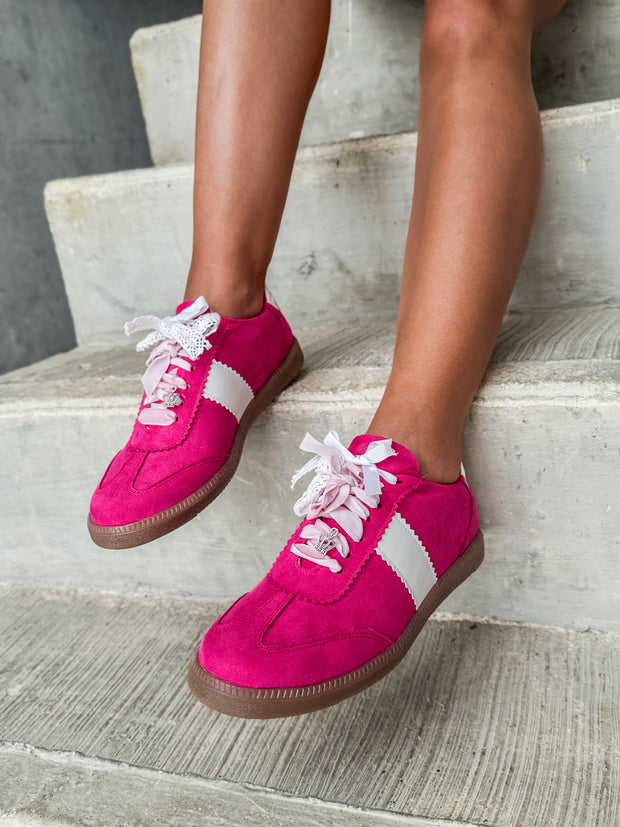 Zebra Pink Charms Sneakers