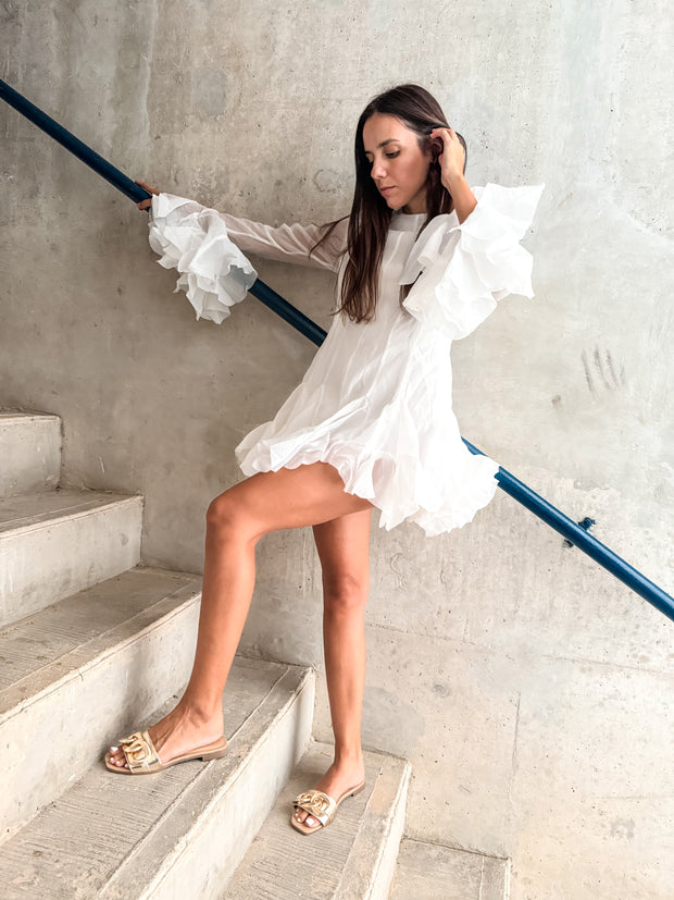 Mary Gold & Chain Sandals