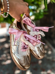 Zebra Charming Gold Sneakers