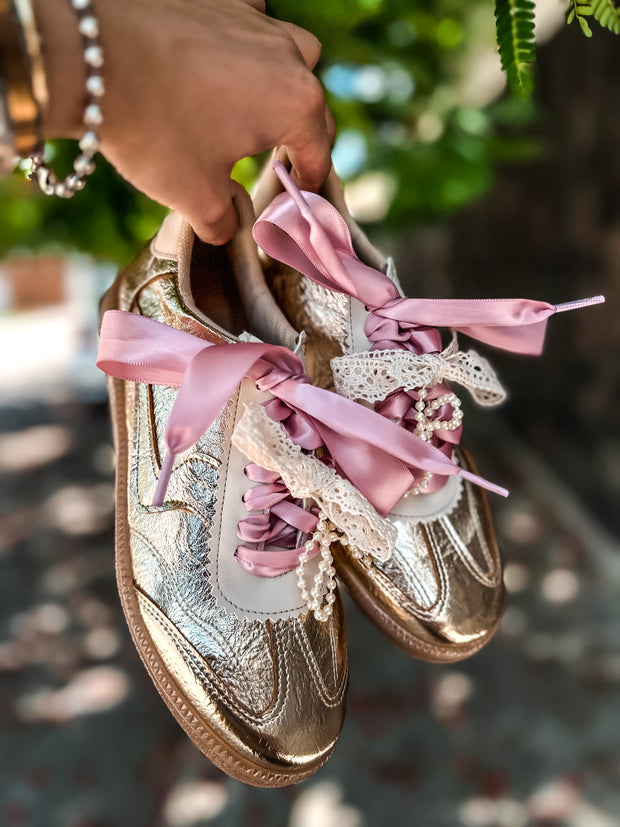 Zebra Charming Gold Sneakers