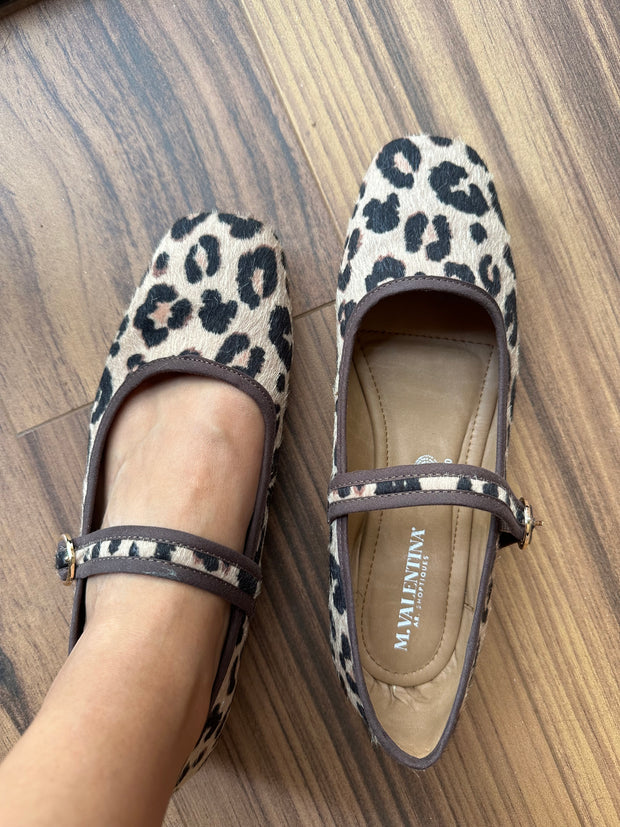Mary Jane Leopard Balerinas