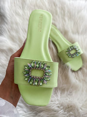 Palm Diamond Soft Colors Lime Sandals