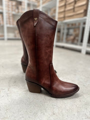Wild Root | Botas Cowboy Minimal Marrón con Tacón y Corazón Metálico
