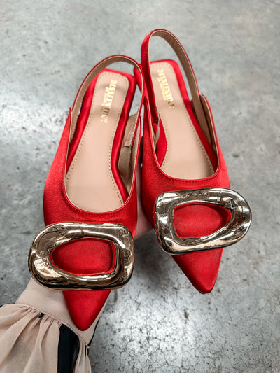 Lisboa Red Slingback Flats