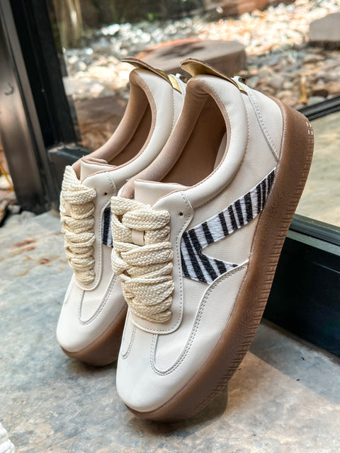 Bianchi White Zebra Sneakers