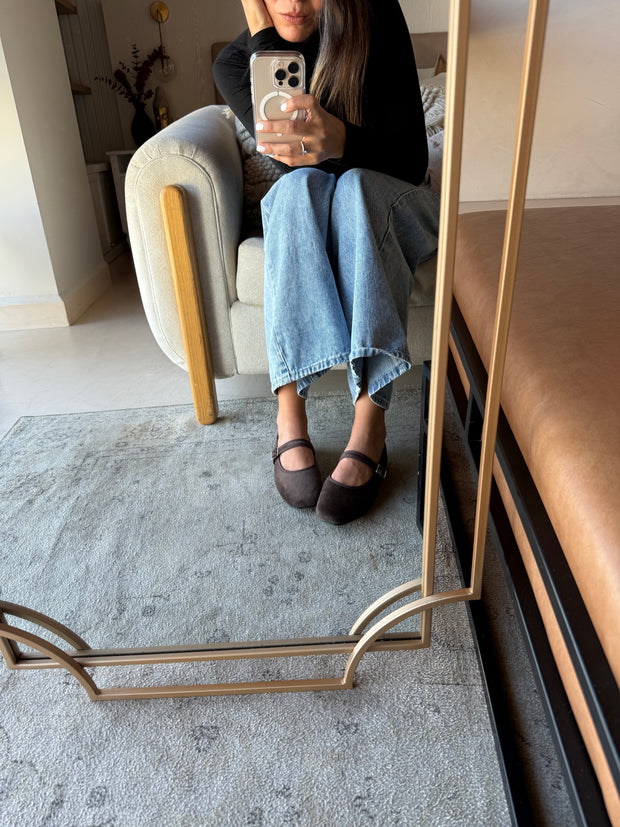 Mary Jane Suede Ferrero Balerinas