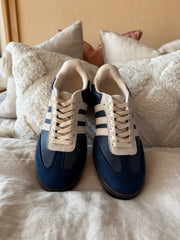 Sporty Blue White Stripe Sneakers