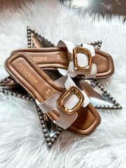 Round White Sandals