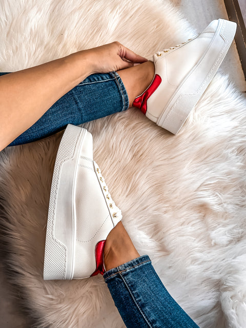 Reno White & Red Sneakers