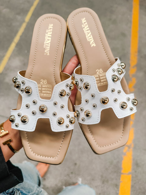 Hera Crown Pearl White Sandals