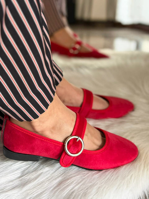Baltimore Strap Red Flats