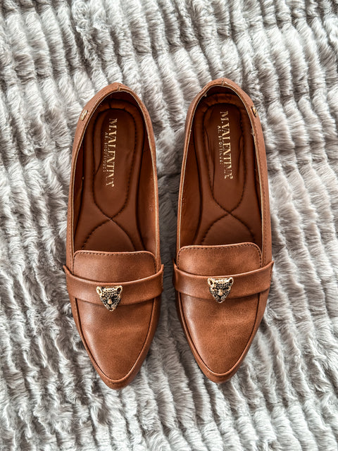 Gia Leopard Brown Spain Flats