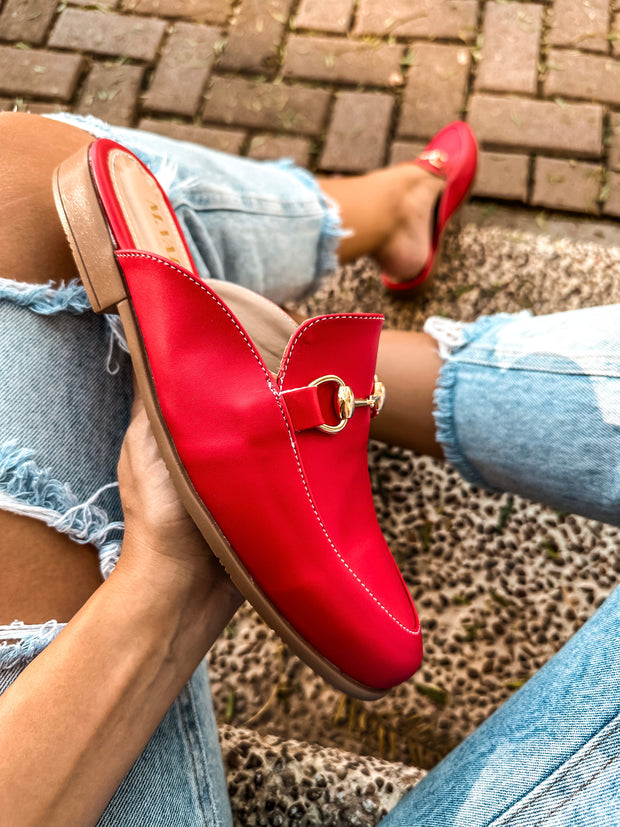 Bali Double Strap Iron Red Mules