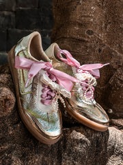 Zebra Charming Gold Sneakers