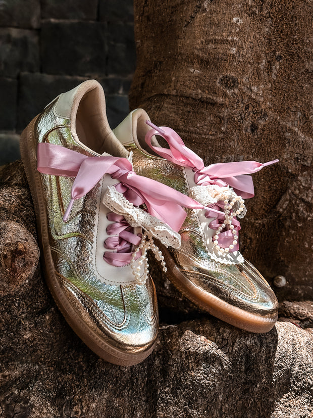 Zebra Charming Gold Sneakers