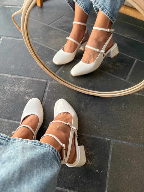 Mia Heels Mary Jane Tacón mini Ivory