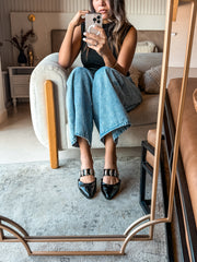 Dakota Black Charol Mules