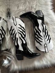 Wild Blaze White & Black Boots