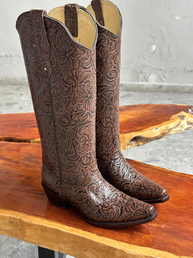 Ranch Boots Café Cincelado