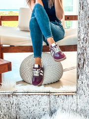 Sporty Valentina Burgundy Sneakers